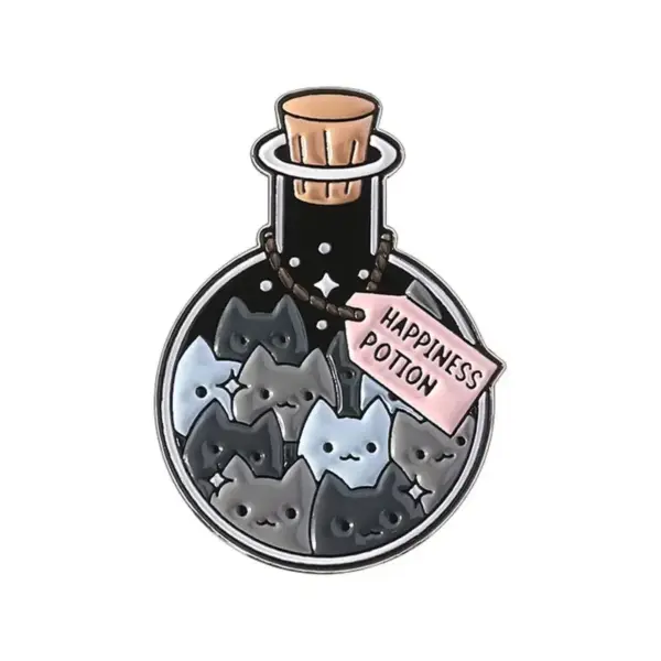 Geschenke für Katzenliebhaber: Anstecknadel Zaubertrank, Katzen