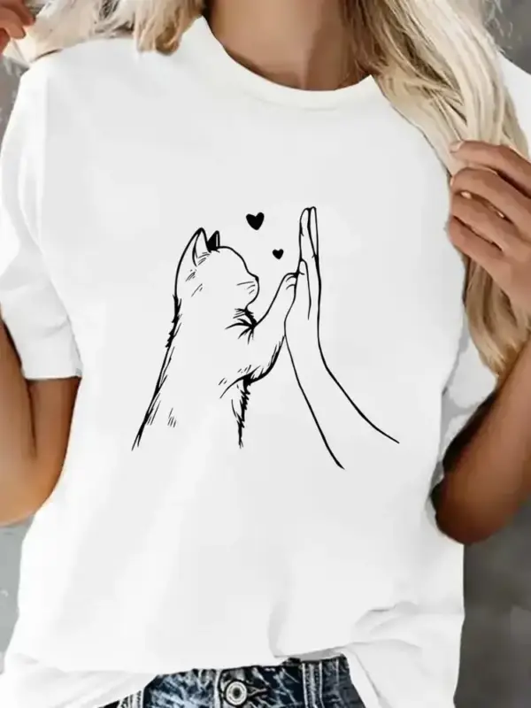 Geschenke für Katzenliebhaber: T-Shirt mit Katze und High Five – Bild 7