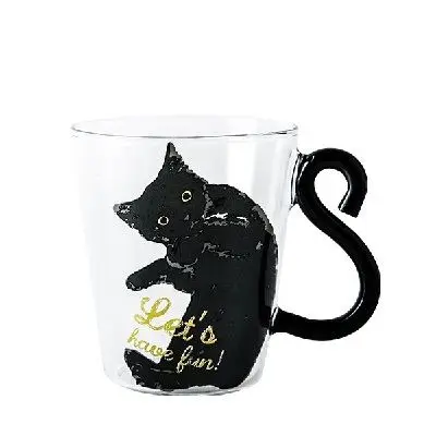 Geschenke für Katzenliebhaber: Glastasse mit Katzen-Schwanzhenkel – Bild 4