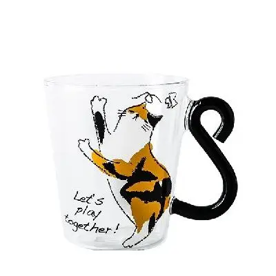 Geschenke für Katzenliebhaber: Glastasse mit Katzen-Schwanzhenkel – Bild 6
