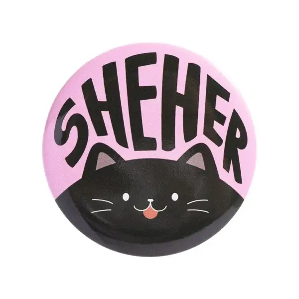 Geschenke für Katzenliebhaber: Runder Anstecker mit Katzenkopf – Bild 16