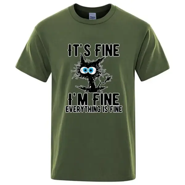 Geschenke für Katzenliebhaber: Herren-T-Shirt, Katzen-Aufdruck – Bild 16