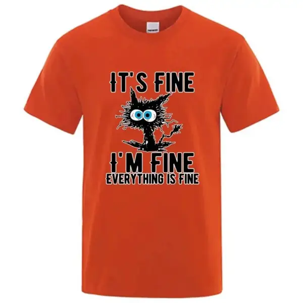 Geschenke für Katzenliebhaber: Herren-T-Shirt, Katzen-Aufdruck – Bild 15