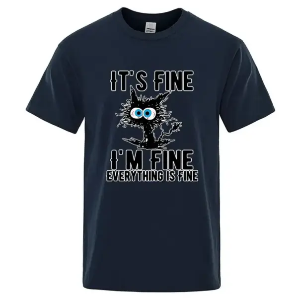 Geschenke für Katzenliebhaber: Herren-T-Shirt, Katzen-Aufdruck – Bild 8