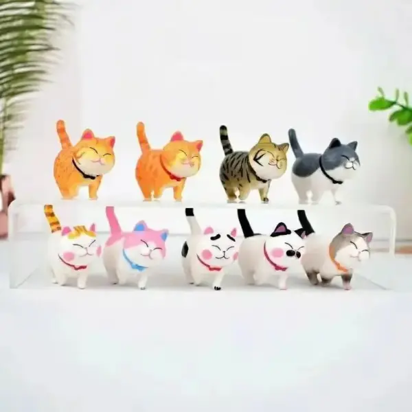 Geschenke für Katzenliebhaber: Katzenfiguren-Set, Miniatur – Bild 7
