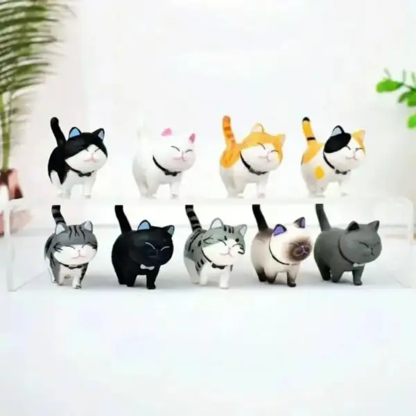 Geschenke für Katzenliebhaber: Katzenfiguren-Set, Miniatur – Bild 6
