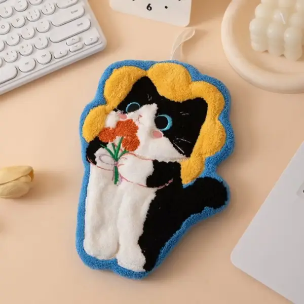 Geschenke für Katzenliebhaber: Handtuch Katzenform mit Schlaufe – Bild 11