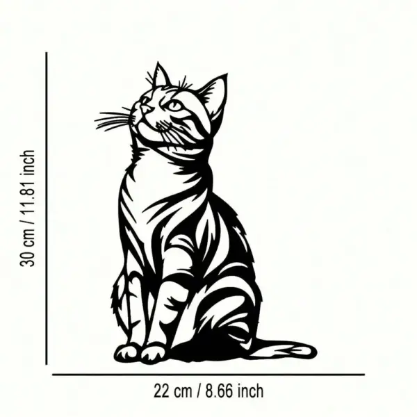 Geschenke für Katzenliebhaber: Metall-Wanddeko, sitzende Katze