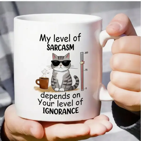 Geschenke für Katzenliebhaber: Keramiktasse mit Katze und Spruch – Bild 10