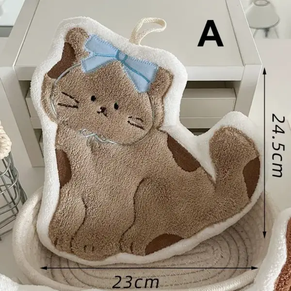 Katzen-Handtuch zum Aufhängen, bestickt, in Katzenform – Bild 6
