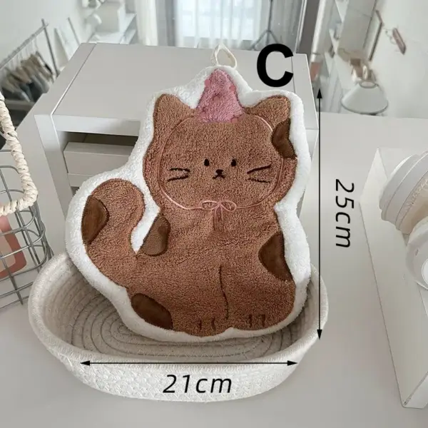 Katzen-Handtuch zum Aufhängen, bestickt, in Katzenform – Bild 5