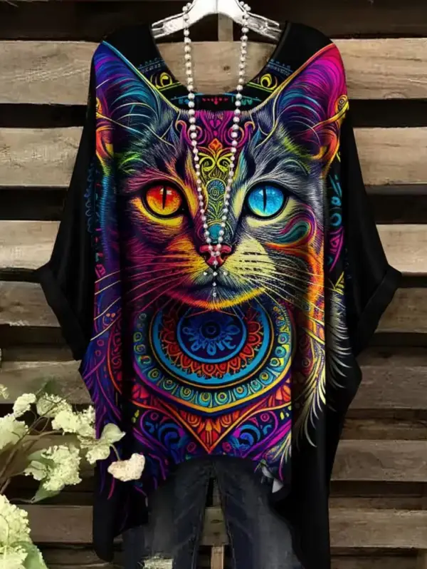 Geschenke für Katzenliebhaber: Weites Shirt mit Katzenmotiv – Bild 13