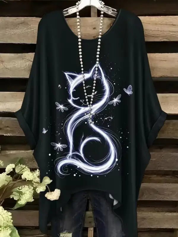 Geschenke für Katzenliebhaber: Weites Shirt mit Katzenmotiv – Bild 14