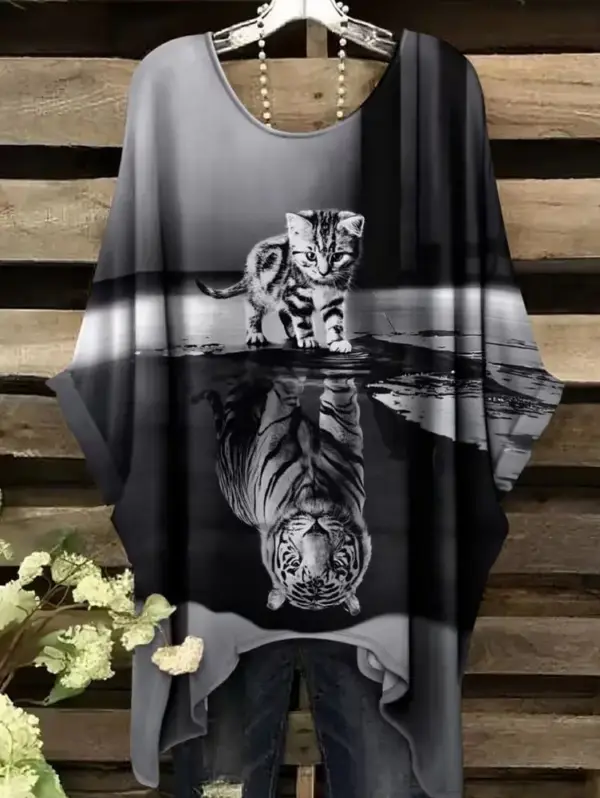 Geschenke für Katzenliebhaber: Weites Shirt mit Katzenmotiv – Bild 7