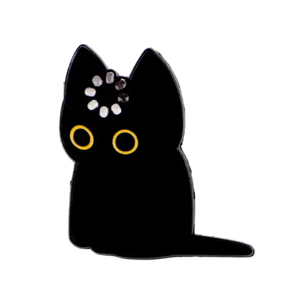 Geschenk für Katzenliebhaber: Emaille-Pin grimmige Katze, Grau – Bild 14