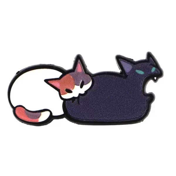 Geschenk für Katzenliebhaber: Emaille-Pin grimmige Katze, Grau – Bild 7