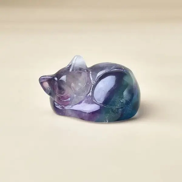 Geschenke für Katzenliebhaber: Schlafende Katze, geschnitzt – Bild 6