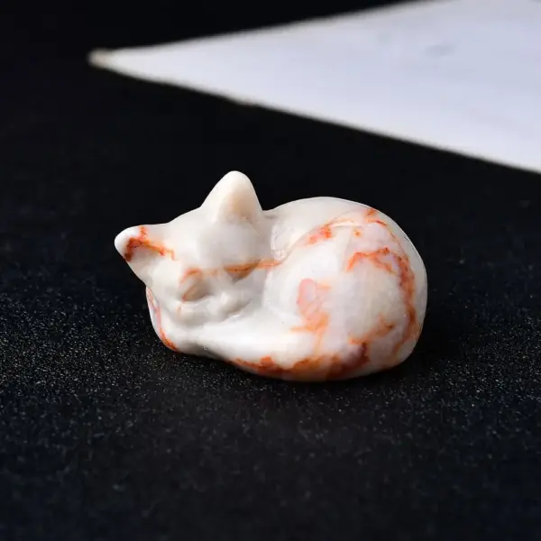 Geschenke für Katzenliebhaber: Schlafende Katze, geschnitzt – Bild 8