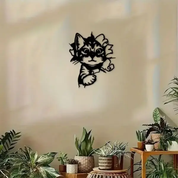 Geschenke für Katzenliebhaber: Metall-Wanddeko, sitzende Katze – Bild 14