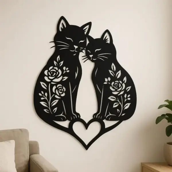 Geschenke für Katzenliebhaber: Metall-Wanddeko, sitzende Katze – Bild 15