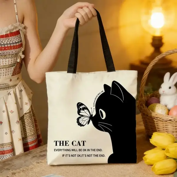 Geschenke für Katzenliebhaber: Canvas-Tasche Katzen und Kaffee – Bild 8