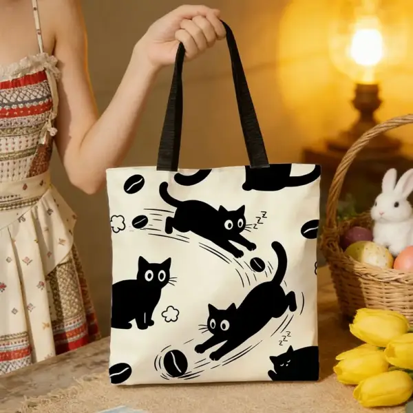Geschenke für Katzenliebhaber: Canvas-Tasche Katzen und Kaffee