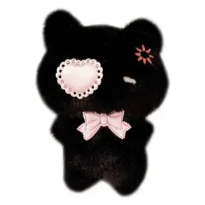 Geschenke für Katzenliebhaber: Anhänger mit Herz-Augenklappe – Schwarz – Herz-Augenklappe