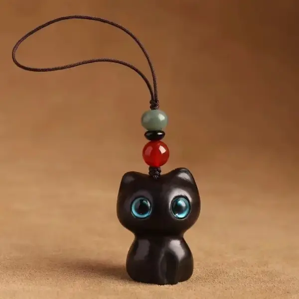 Geschenke für Katzenliebhaber: Holzkatze mit großen Augen – Bild 9
