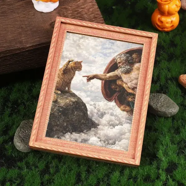 Geschenk für Katzenliebhaber: Kühlschrankmagnet Katze im Rahmen – Bild 6