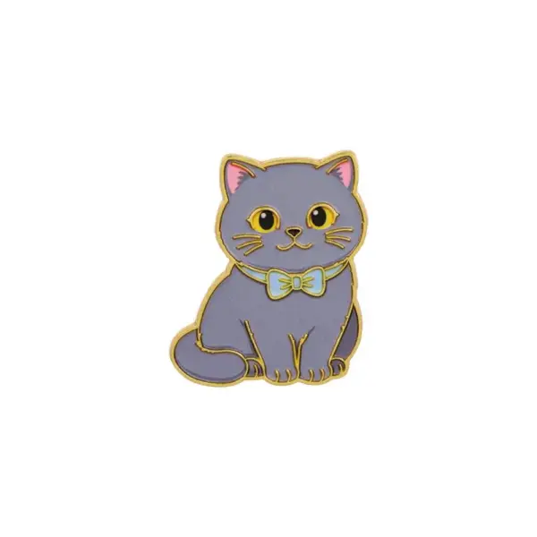 Geschenk für Katzenliebhaber: 6 Katzen-Pins mit Schleifchen – Bild 12