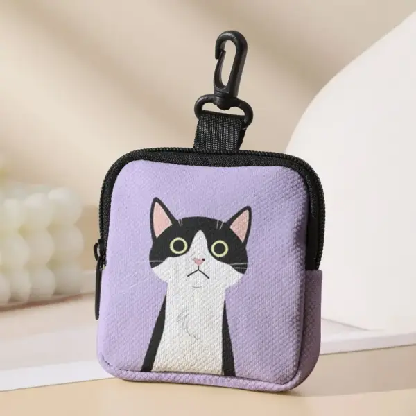 Münzbörse Katze mit Reißverschluss und Karabinerhaken – Bild 8