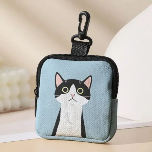 Münzbörse Katze mit Reißverschluss und Karabinerhaken – Bild 9