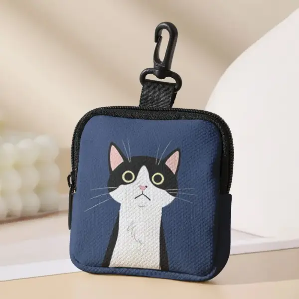 Münzbörse Katze mit Reißverschluss und Karabinerhaken – Bild 10
