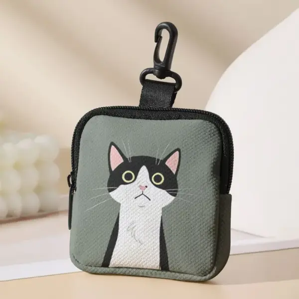 Münzbörse Katze mit Reißverschluss und Karabinerhaken – Bild 11