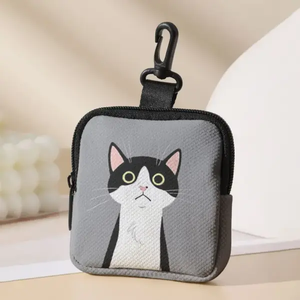 Münzbörse Katze mit Reißverschluss und Karabinerhaken – Bild 12