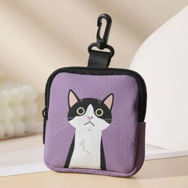 Münzbörse Katze mit Reißverschluss und Karabinerhaken – Bild 13