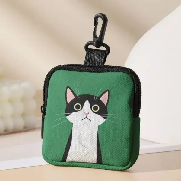 Münzbörse Katze mit Reißverschluss und Karabinerhaken – Bild 15