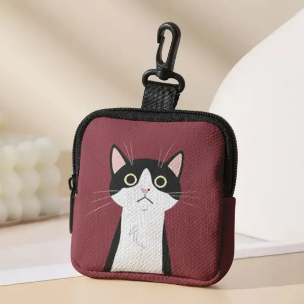 Münzbörse Katze mit Reißverschluss und Karabinerhaken – Bild 5