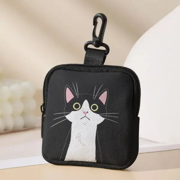 Münzbörse Katze mit Reißverschluss und Karabinerhaken – Bild 6