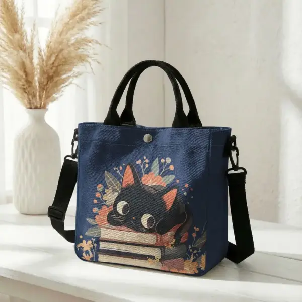 Geschenke für Katzenliebhaber: Handtasche mit Katze auf Büchern – Bild 17