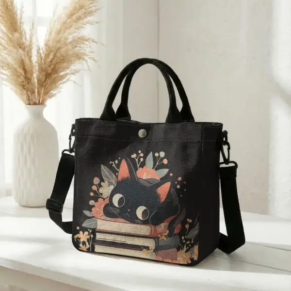 Geschenke für Katzenliebhaber: Handtasche mit Katze auf Büchern – Bild 7