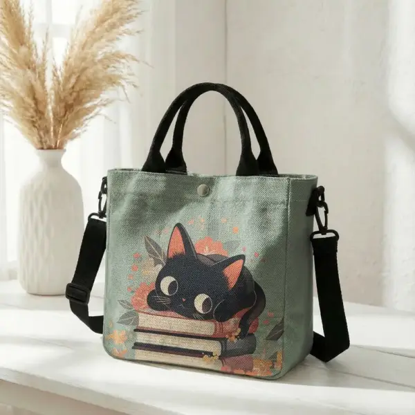 Geschenke für Katzenliebhaber: Handtasche mit Katze auf Büchern – Bild 8