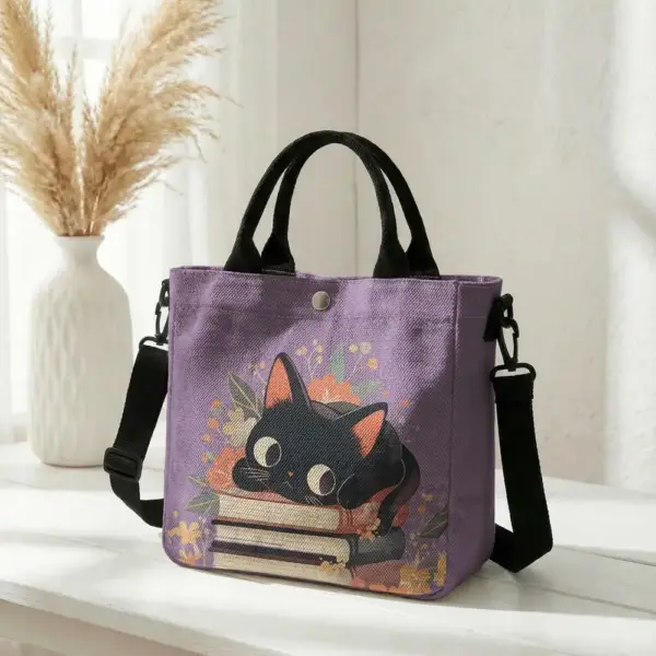 Geschenke für Katzenliebhaber: Handtasche mit Katze auf Büchern – Bild 10