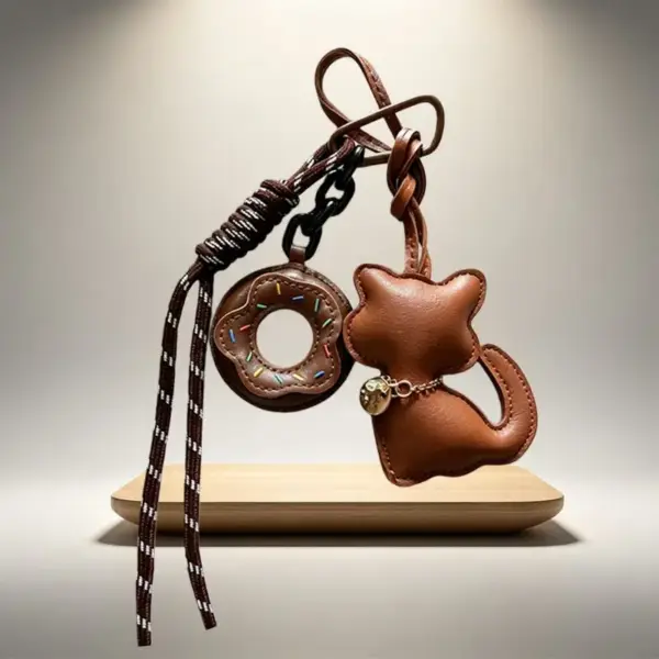 Geschenk für Katzenliebhaber: Katzenanhänger mit Donut – Bild 7