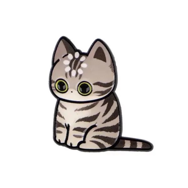 Geschenk für Katzenliebhaber: Schwarzer Katzen-Pin, große Augen – Bild 12